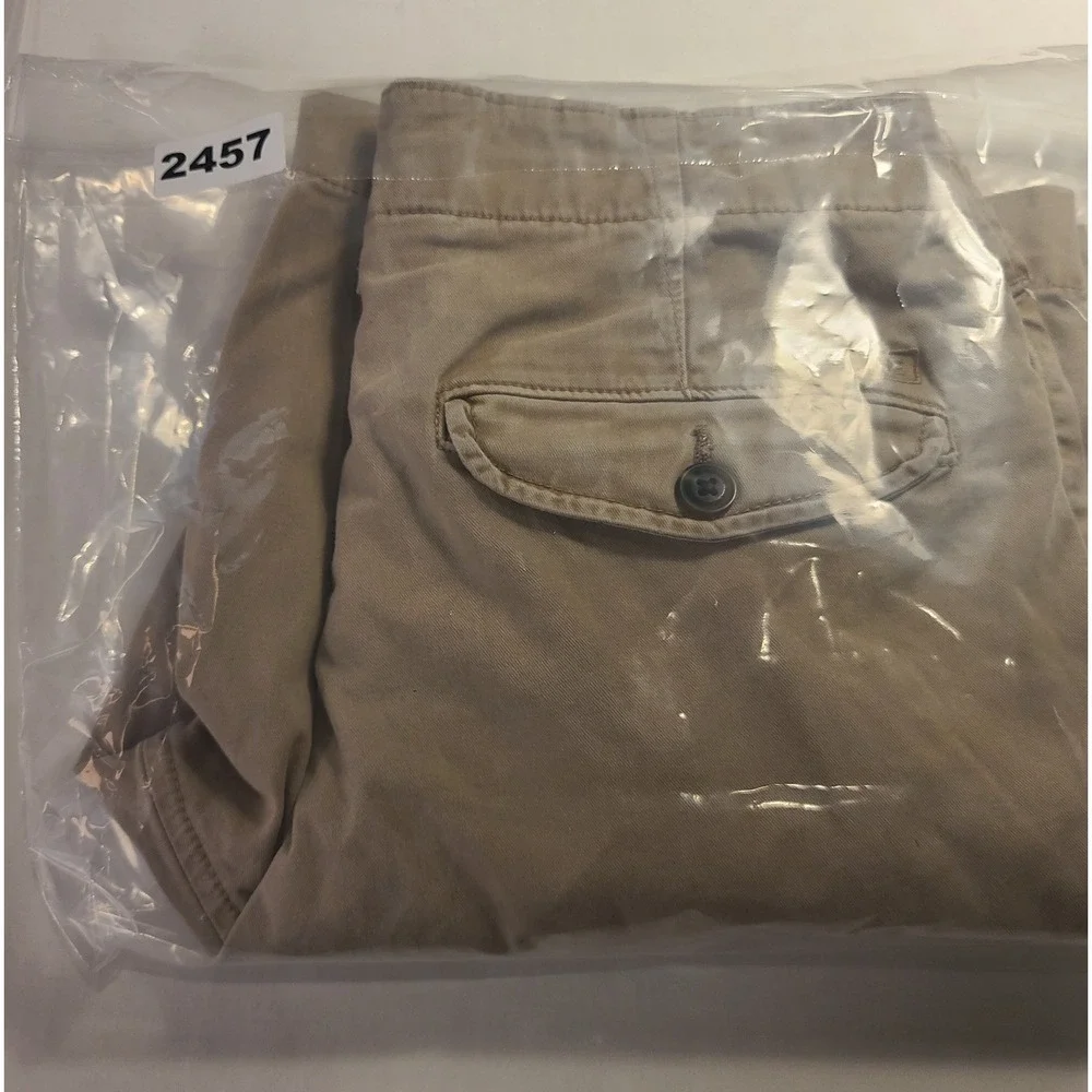 American Eagle Men's Khaki Chino Shorts Tan Size 29 Flat Front Cotton Blend